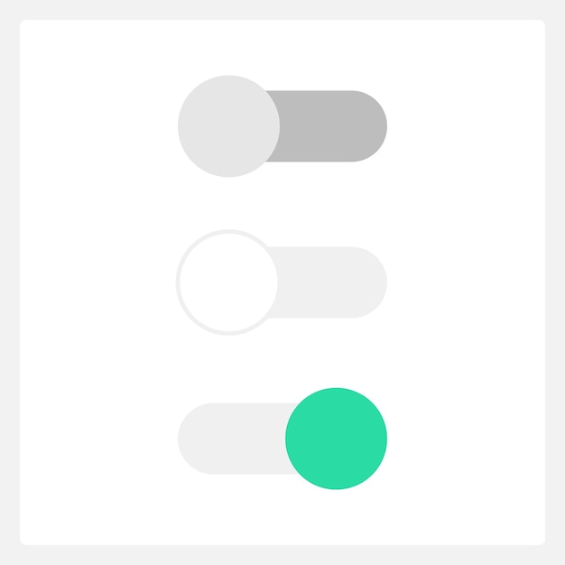 Vector on and off toggle slider ui element template