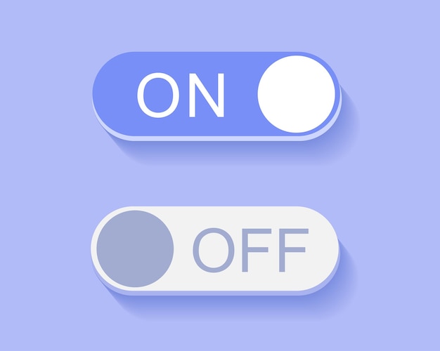 on and off toggle switch button design element for website and mobile apps