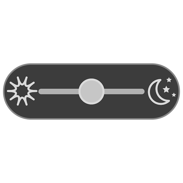 Vector on and off toggle switch buttons light and dark buttons day night switch vector illustration