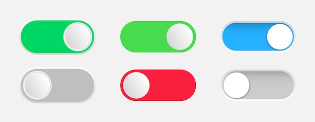 On and Off toggle switches Collection of slider buttons