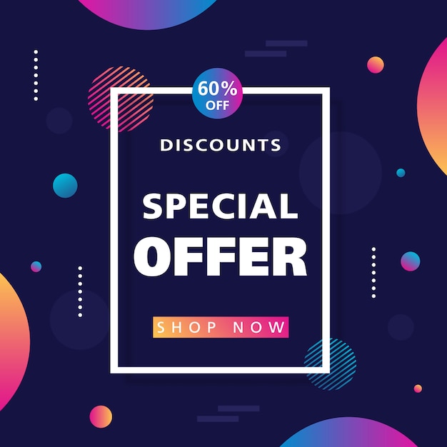 offer banner with fluid elements