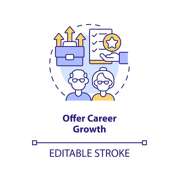 Offer career growth concept icon