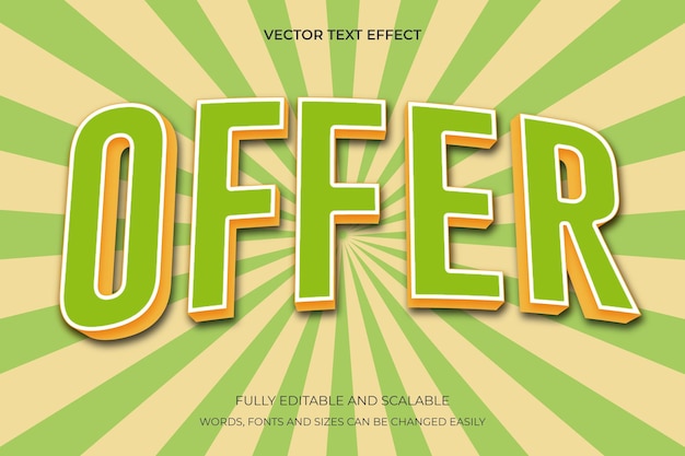 Offer editable 3d text style effect