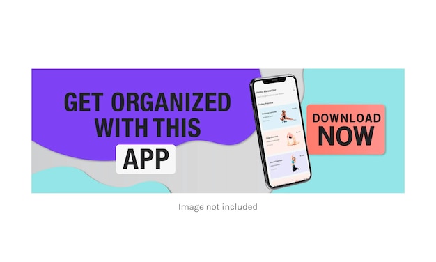 Offer mobile yoga app header and cover for facebook linkedin twitter and youtube