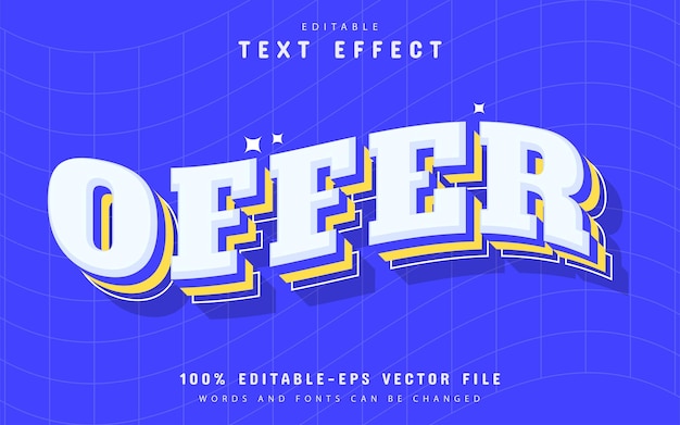 Offer modern 3d style text effect editable