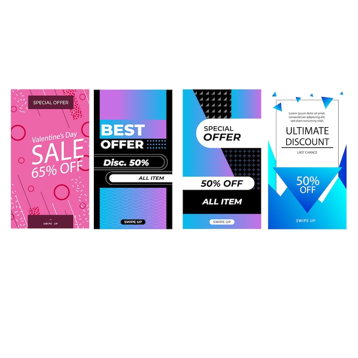 Vector 프로모션 인스타그램 스토리 새로운 도착 패션 슈퍼 메가 큰 판매 웹 배너 템플릿
