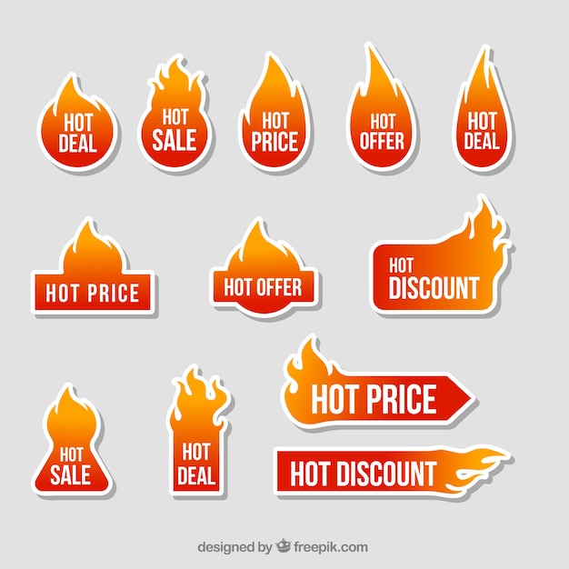 Vector offers fire sticker collection