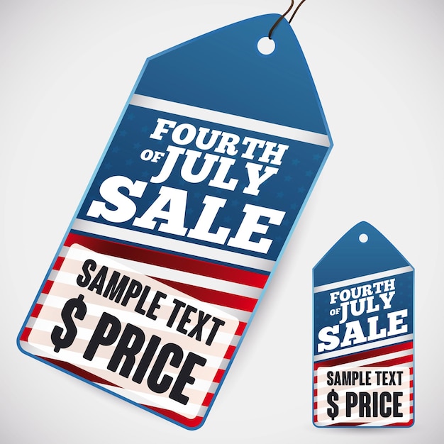 Vector offers sale tags for american independence day event