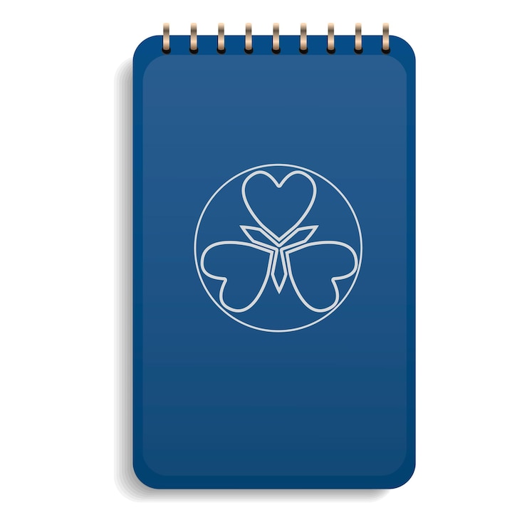 Vector office blue notebook icon realistic illustration of office blue notebook vector icon for web design