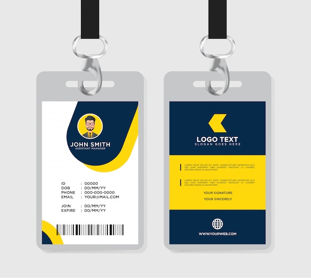 Office Blue and orange color id card