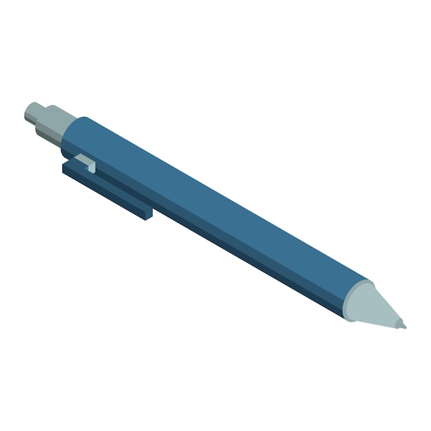 Office blue pen icon Isometric of office blue pen vector icon for web design isolated on white background