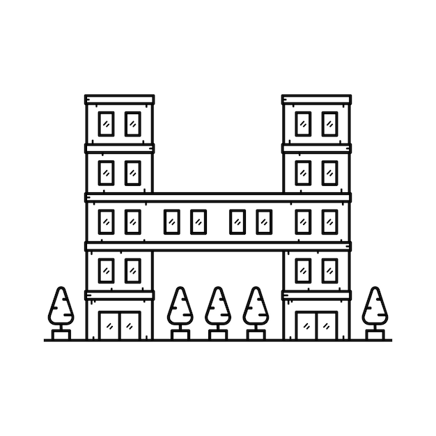 Office building line art