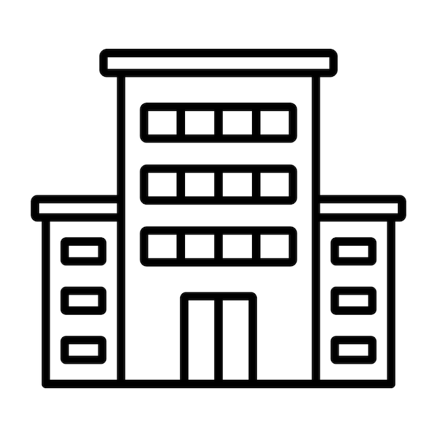 Office Building Line Illustration