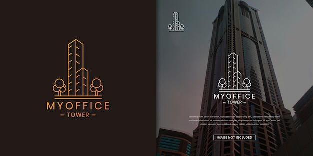 Office building tower apartment building logo design