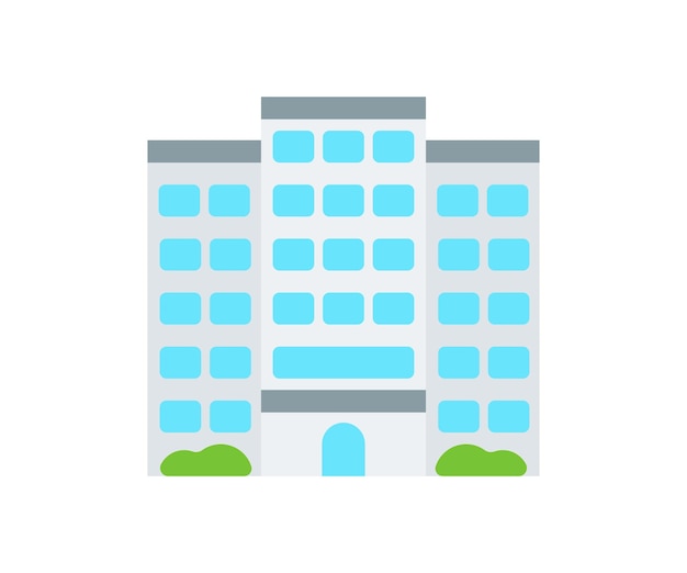 Office Building Vector Isolated Emoticon Office Building Icon