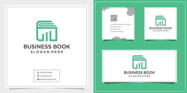 Progettazione del logo del concetto di libro di affari dell'ufficio