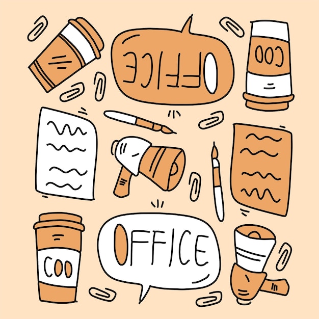 Office business set vector design for business resources