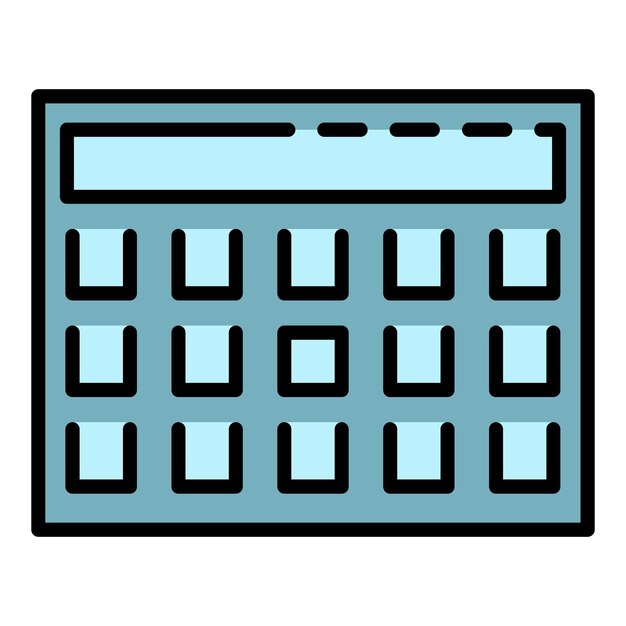 Office calculator icon Outline office calculator vector icon color flat isolated