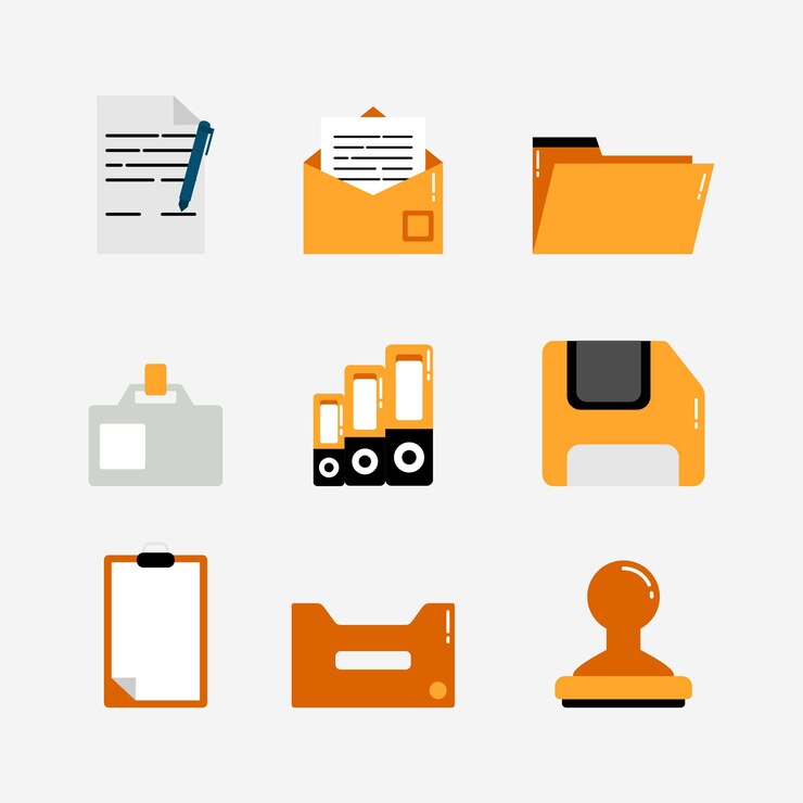 Vector office cartoon icon vector illustration