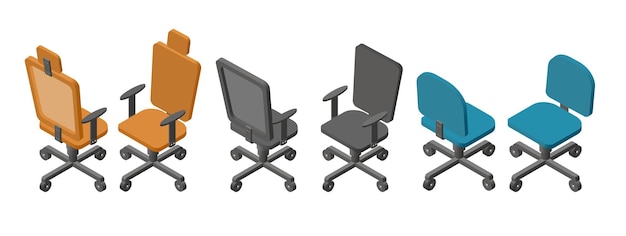 Vector office chairs isometric vector design