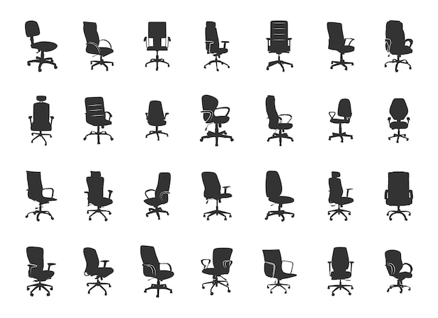 Vector office chairs silhouette office chairs vector modern office chair silhouette