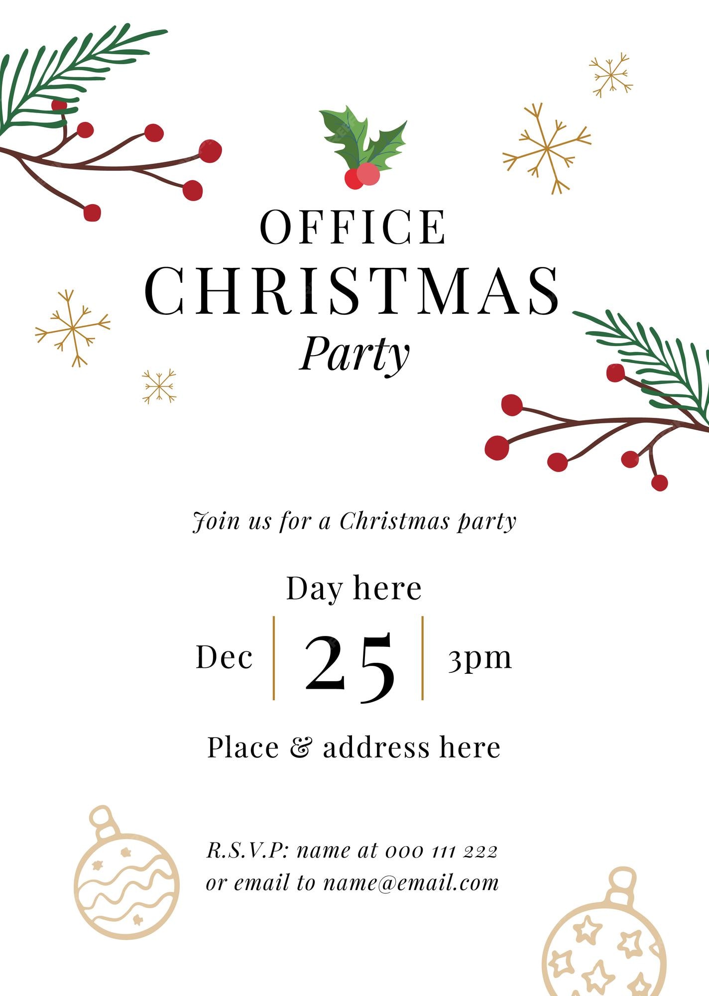 Arriba 45+ imagen office christmas party invitation