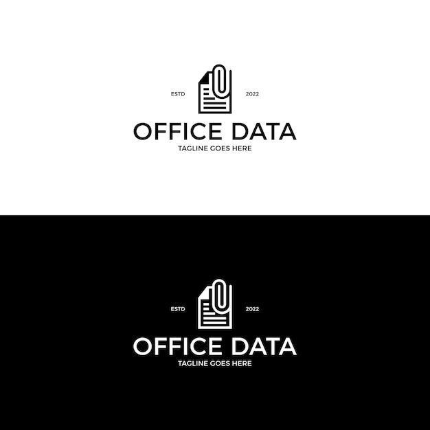 Vettore ispirazione per il design del logo dei dati dell'ufficio