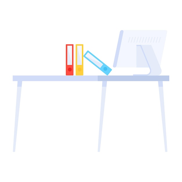 Vector office desk flat icon design