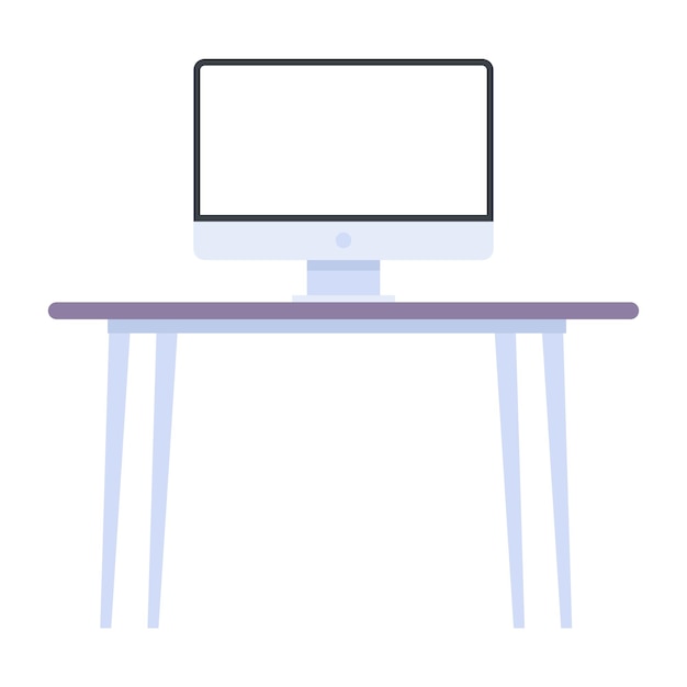 Vector office desk flat icon design
