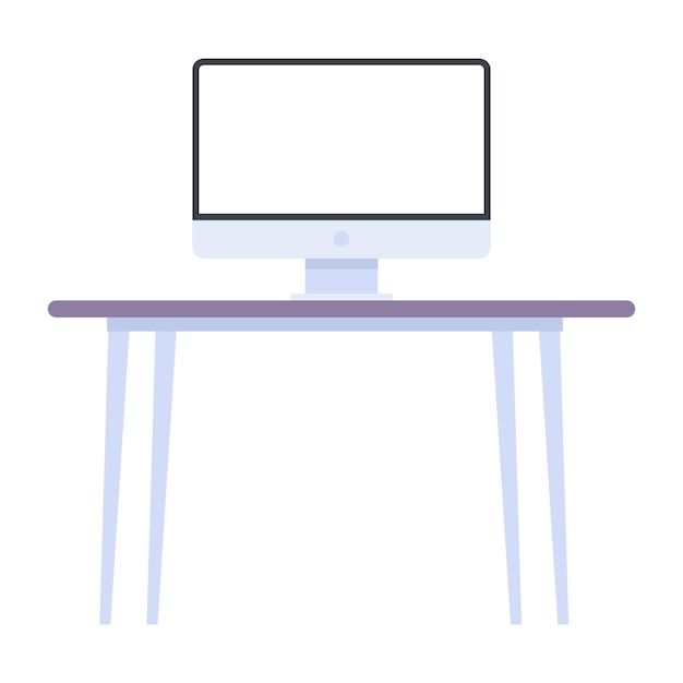 Office desk flat icon design 