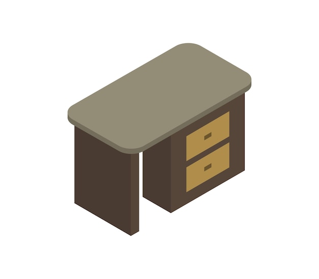 Office desk isometric