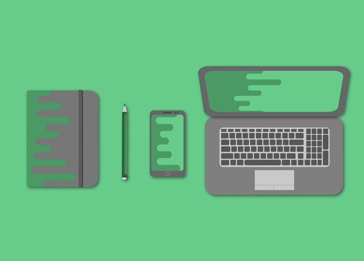 Vector office desk set