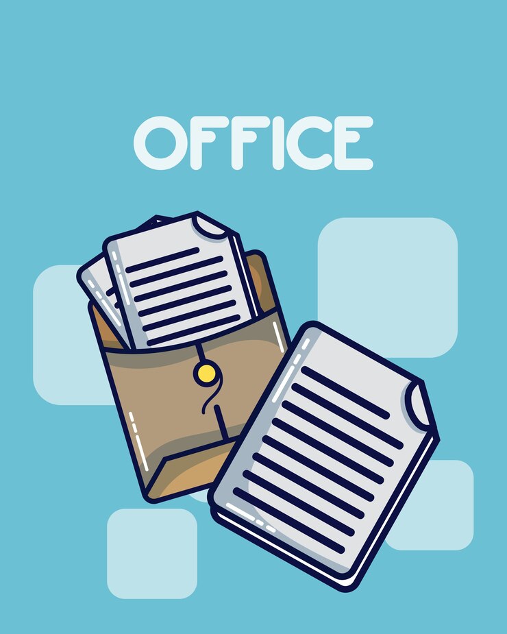 Vector office elements cartoons vector illustration graphic design