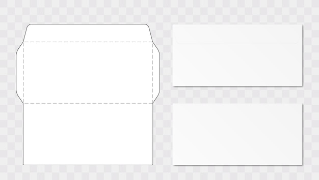 Vector office envelope cut up template