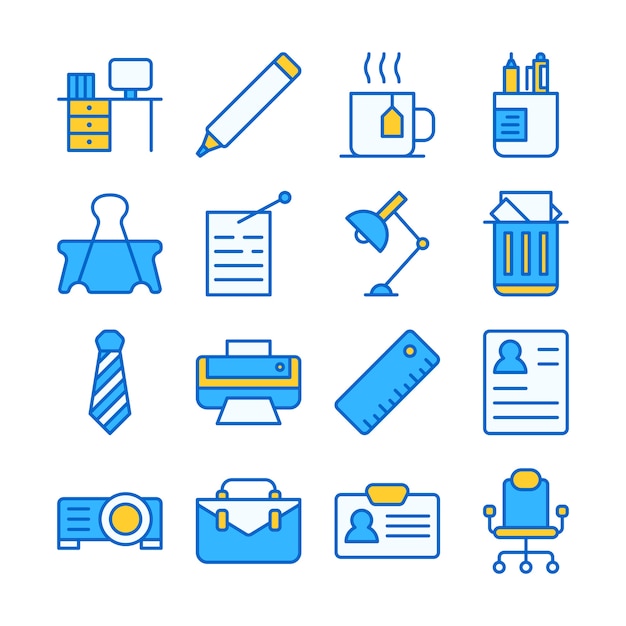 Vector office equipment icons