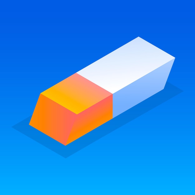 Vector office eraser icon isometric of office eraser vector icon for web design isolated