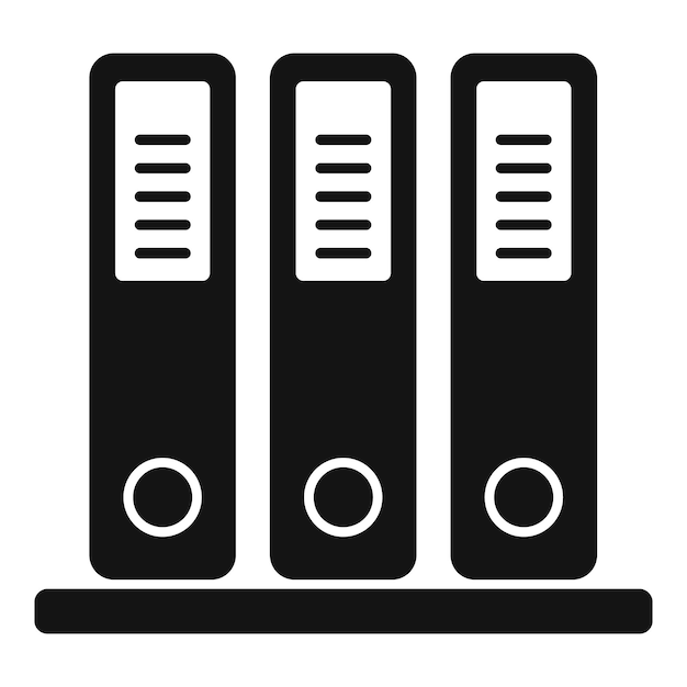 Значок папки Office простой вектор Платформенная система Доступ человека