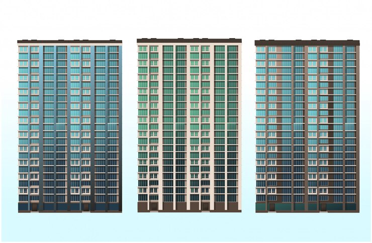 Vector office, home, shopping centers.