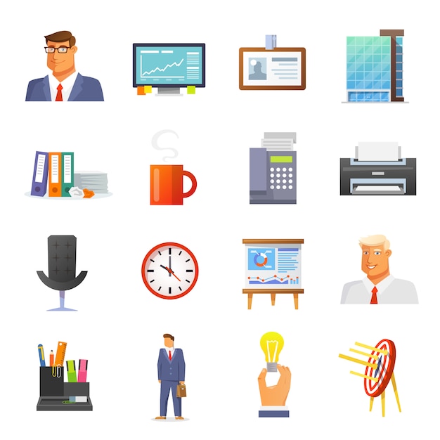 Office Icons Flat Set