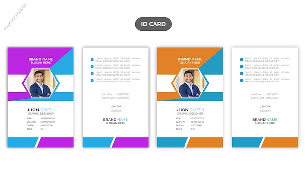 Vector office id card business stationary template