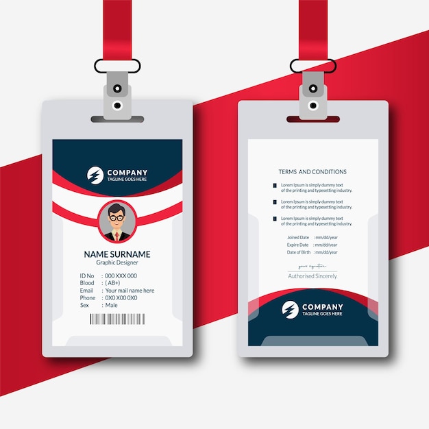 Office id card design illustration