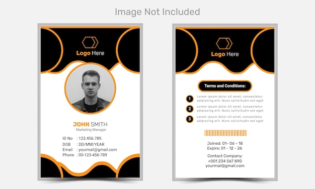 Vector office id card design template