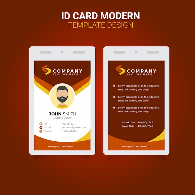 Vector office id card modern simple corporate business template design premium vector