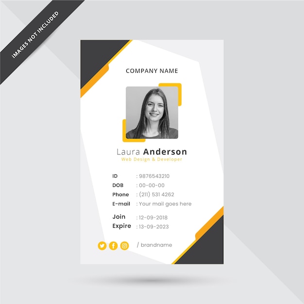 Office id card template illustration