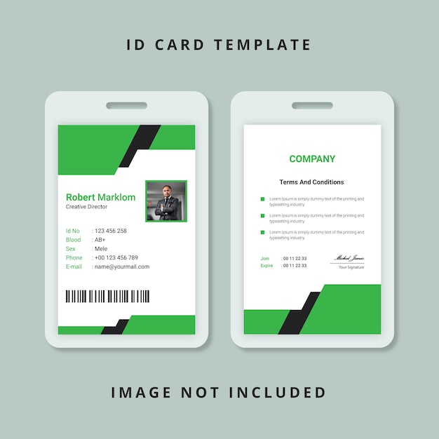 Office id card template premium vector