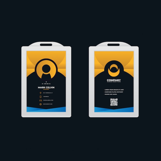 Office id card template with gradient design