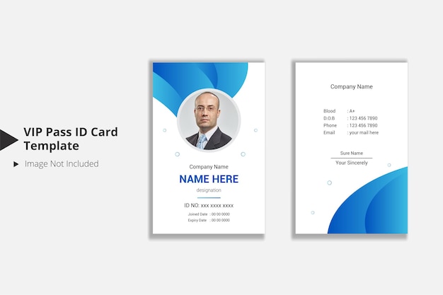 Office identity card and personal security badge and press event pass template