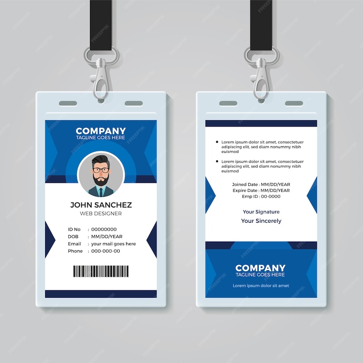 Premium Vector | Office identity card template