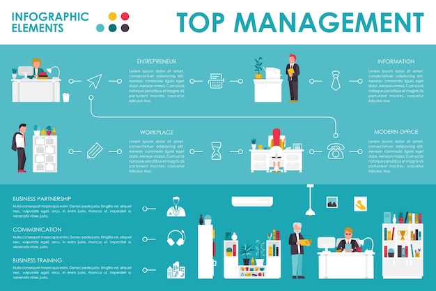 Office infographic platte vectorillustratie