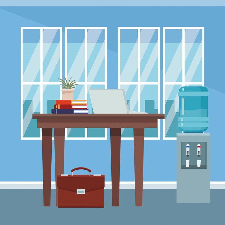 Vector office interior scenery